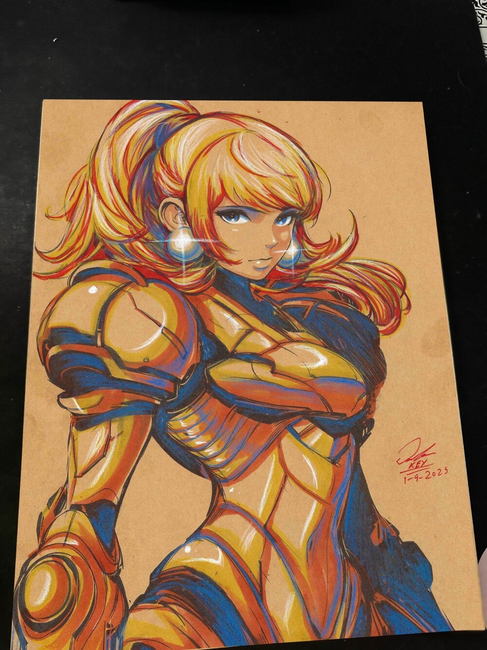 Samus Aran Super Metroid Art Print Signed 8.5x11 | Art by Keyeske